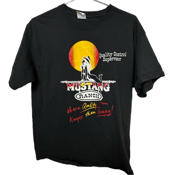Port and Company Other - Vintage Mustang Ranch Quality Control Supervisor Men’s L T-Shirt RARE MINTY